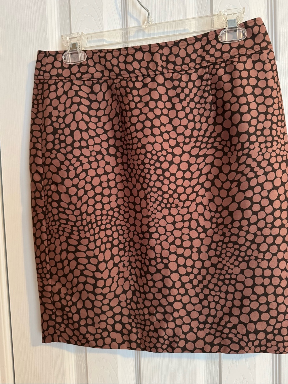 LOFT Brown Pencil Skirt with Light Brown Spot Print